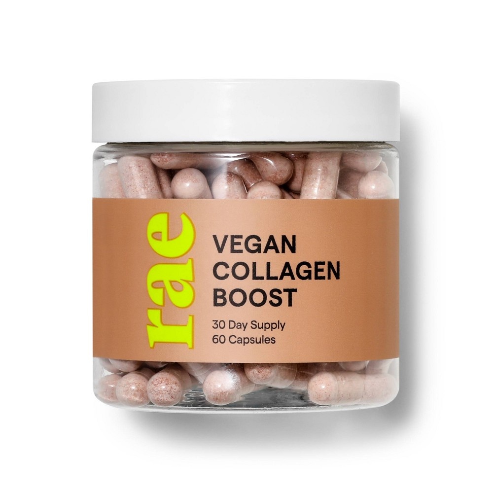 slide 3 of 4, Rae Vegan Collagen Boost Dietary Supplement Capsules for Natural Collagen Production - 60ct, 60 ct