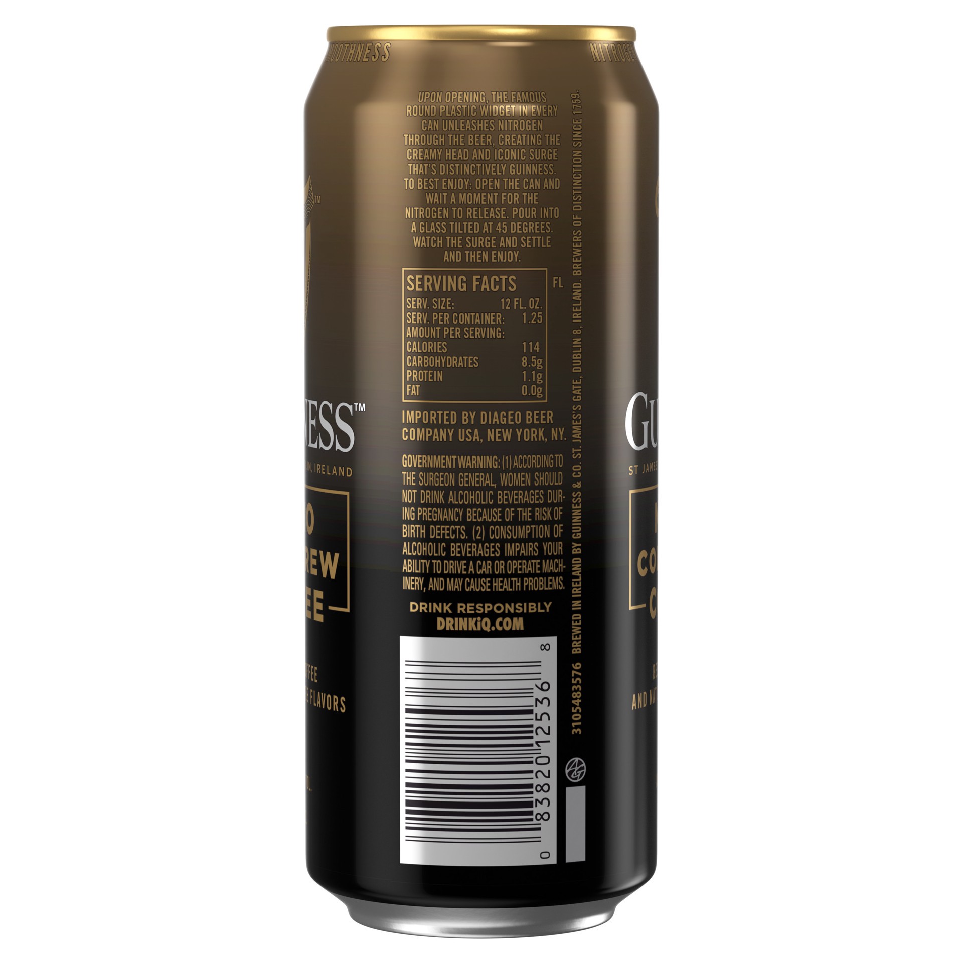 slide 7 of 10, Guinness 4 Pack Cold Brew Nitro Coffee Beer 4 ea, 4 ct