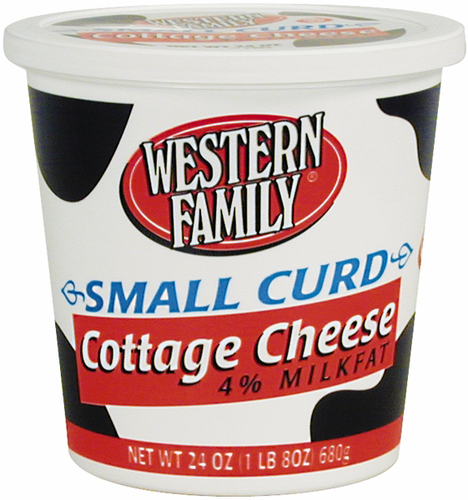 slide 1 of 1, Western Family Small Curd Cottage Cheese, 24 oz