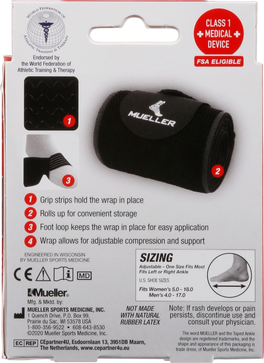 slide 8 of 12, Mueller Easy Grip One Size Moderate Ankle Wrap 1 ea, 1 ct