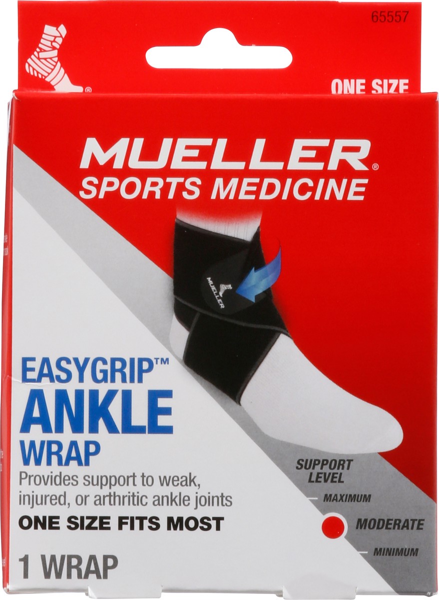 slide 1 of 12, Mueller Easy Grip One Size Moderate Ankle Wrap 1 ea, 1 ct