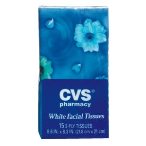 slide 1 of 1, CVS Health Facial Tissues Pocket Pack, 2-Ply, 15 ct