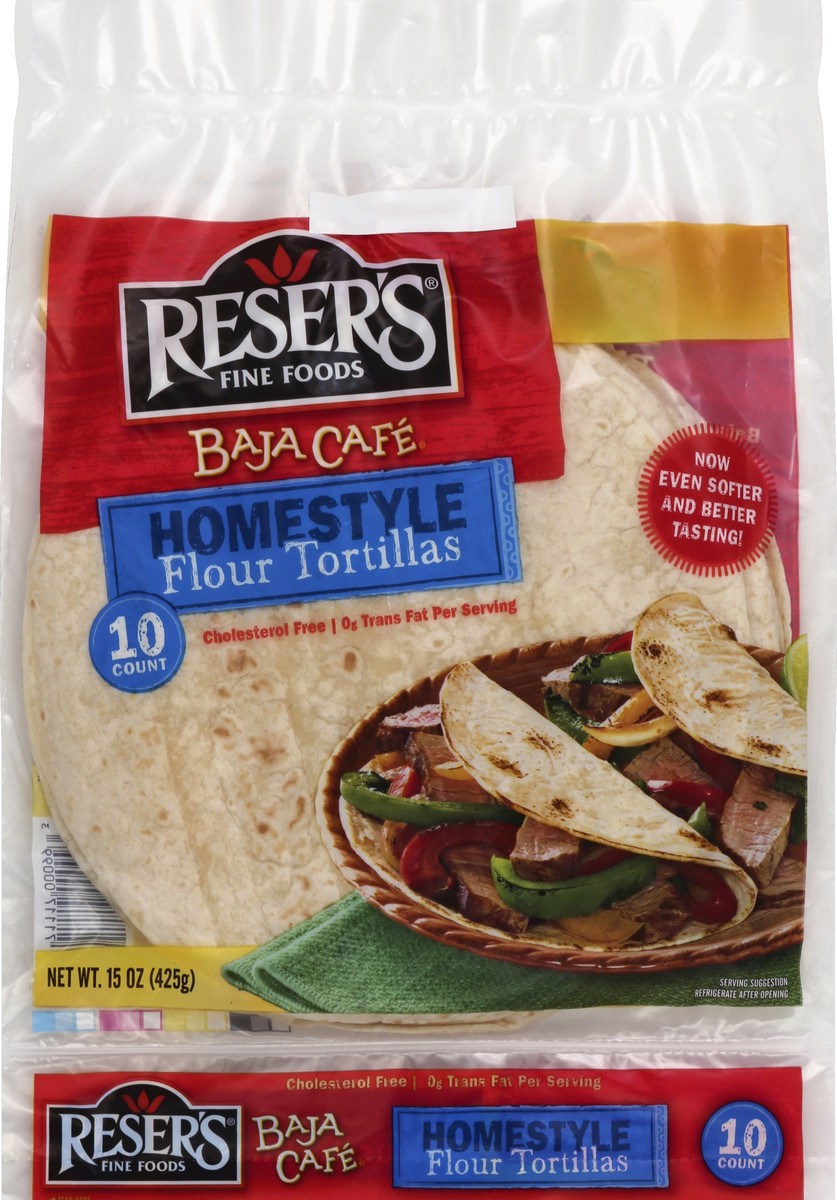 slide 5 of 5, Reser's Flour Tortilla Homestyle, 15 oz