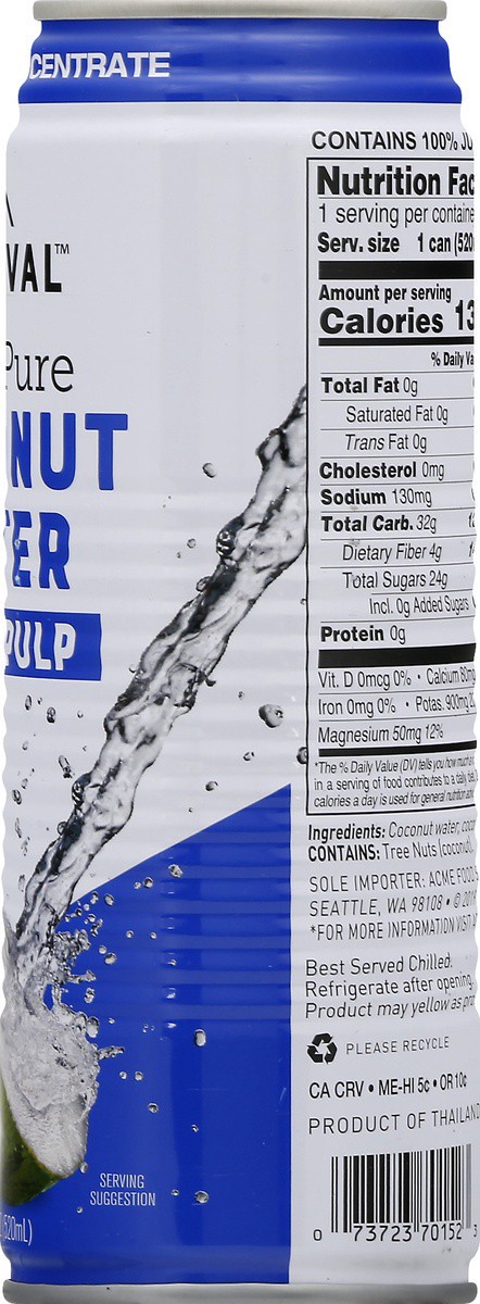 slide 2 of 9, Festival Coconut Water Pure With Pulp - 17.5 fl oz, 17.5 fl oz