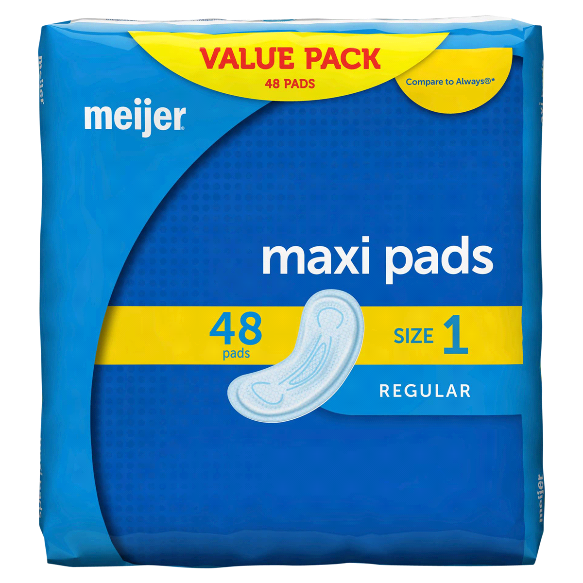 slide 1 of 21, Meijer Maxi Pads Without Wings, Regular Absorbency, 48 ct