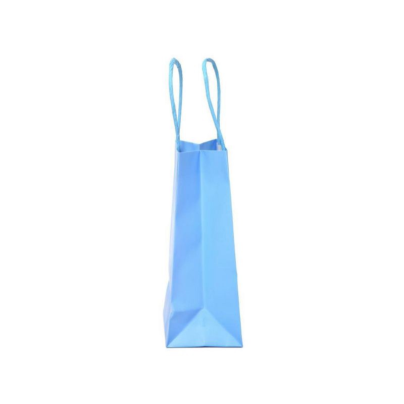 slide 2 of 3, Jr. Tote Bag Solid Blue - Spritz™: Small Size, Matte Laminated Paper, Strong Twisted Handles, Multicolor, All Occasions, 1 ct