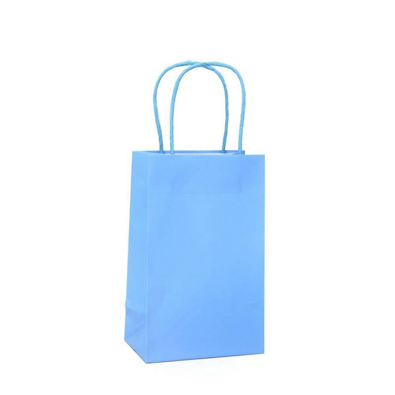 slide 1 of 3, Jr. Tote Bag Solid Blue - Spritz™: Small Size, Matte Laminated Paper, Strong Twisted Handles, Multicolor, All Occasions, 1 ct