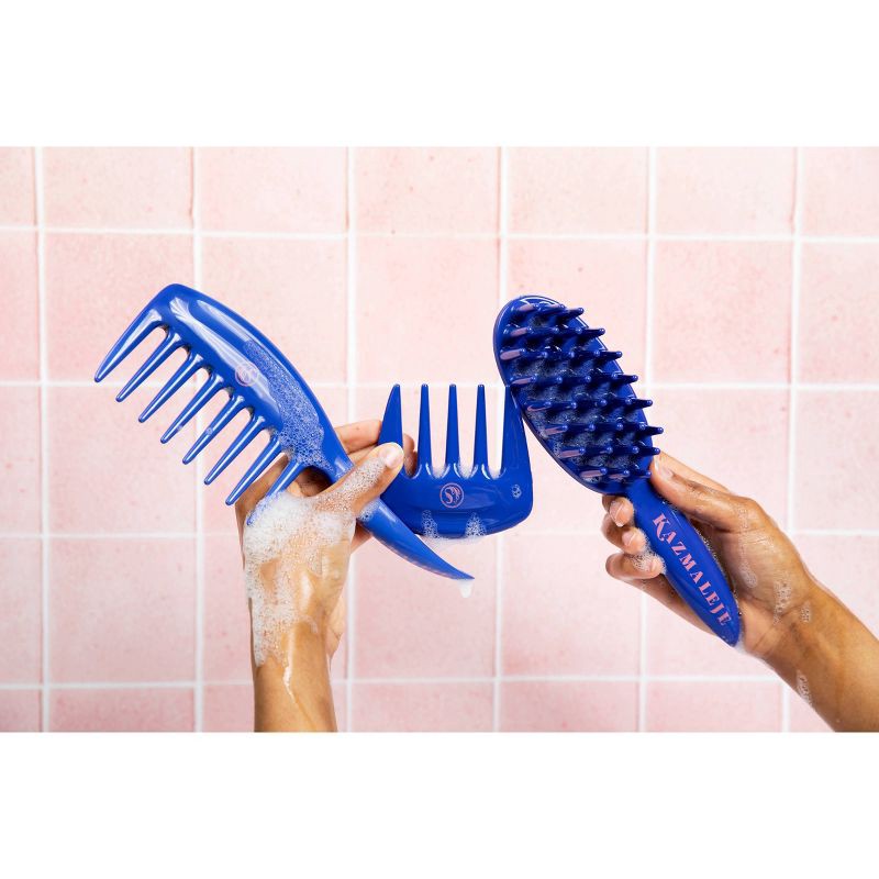 slide 6 of 7, KAZMALEJE KurlsPlus Paddle Hair Comb - Blue, 1 ct