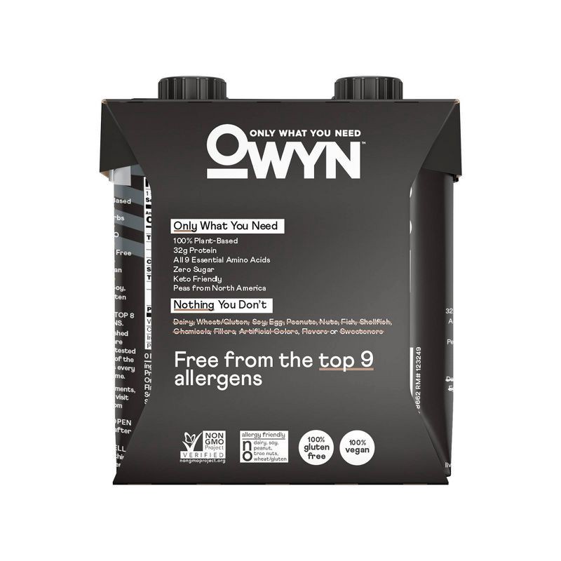 slide 2 of 4, OWYN Pro Elite 32g Dairy Free Protein Shake Chocolate Non-Caffeinated - 4ct, 32 gram, 4 ct