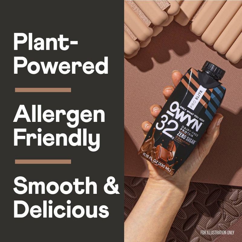 slide 4 of 5, OWYN Pro Elite Vegan 32g Protein Keto Shake - Chocolate - 11.15 fl oz/4pk, 32 gram, 4 ct