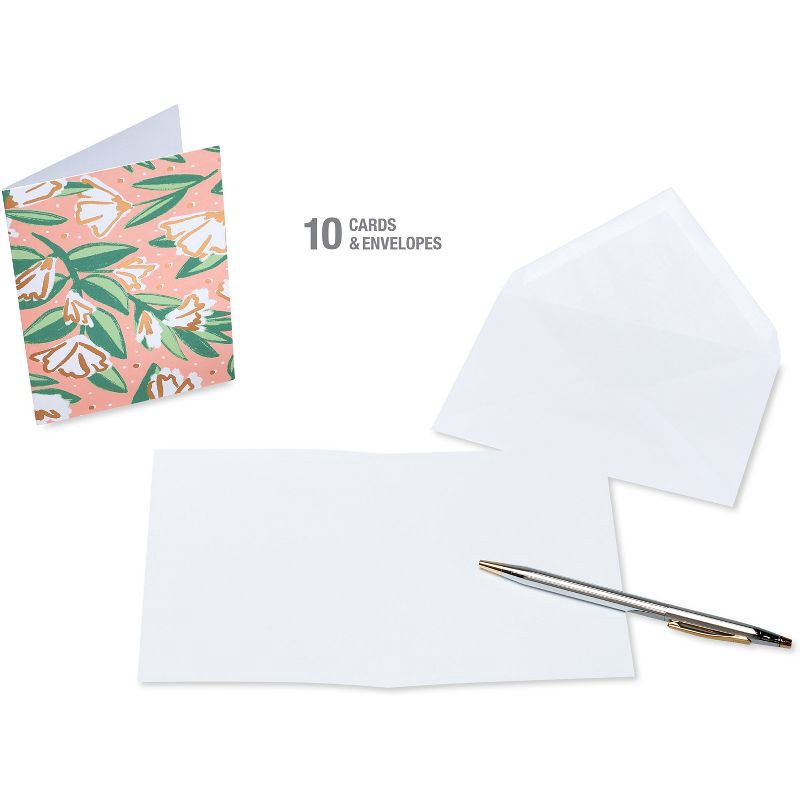 slide 4 of 4, 10ct Blank Stationery Note Cards Floral - Spritz™, 10 ct