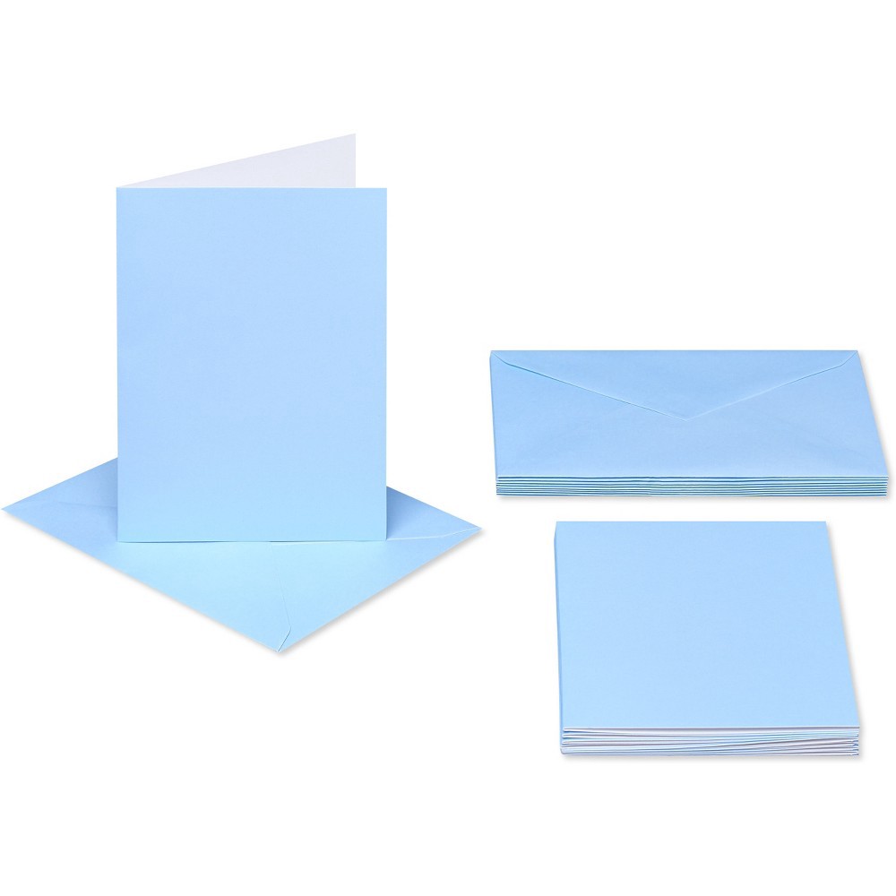 10ct Blank Stationery Note Cards Solid Blue Spritz 10 ct Shipt