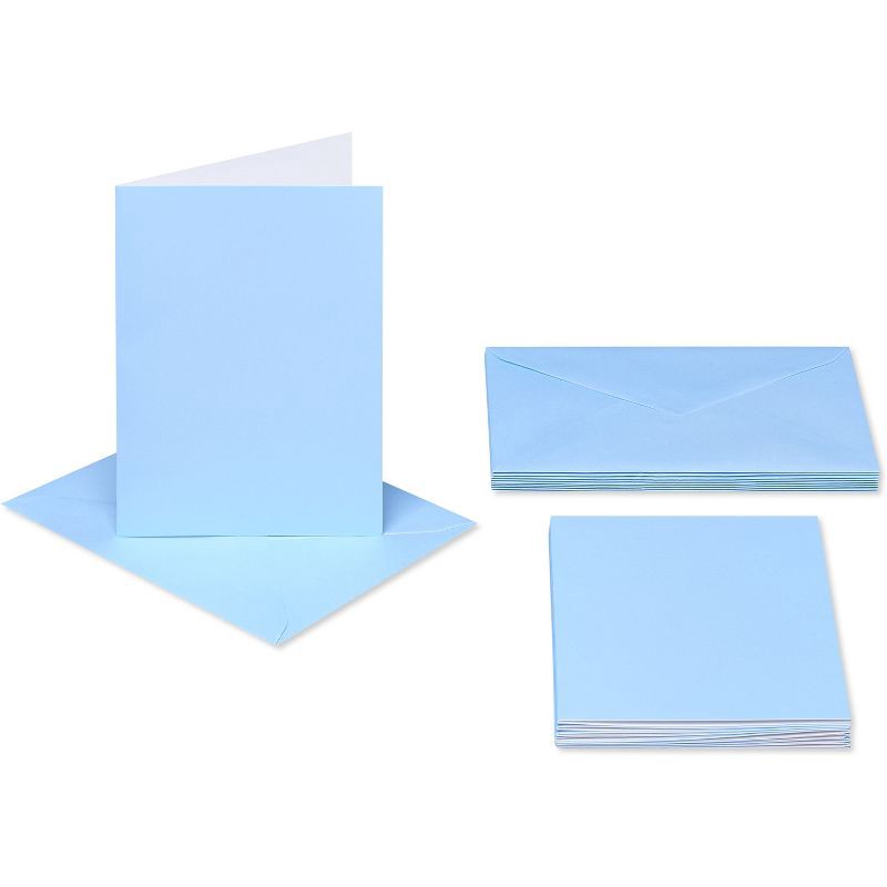 slide 4 of 4, 10ct Blank Stationery Note Cards Solid Blue - Spritz™, 10 ct