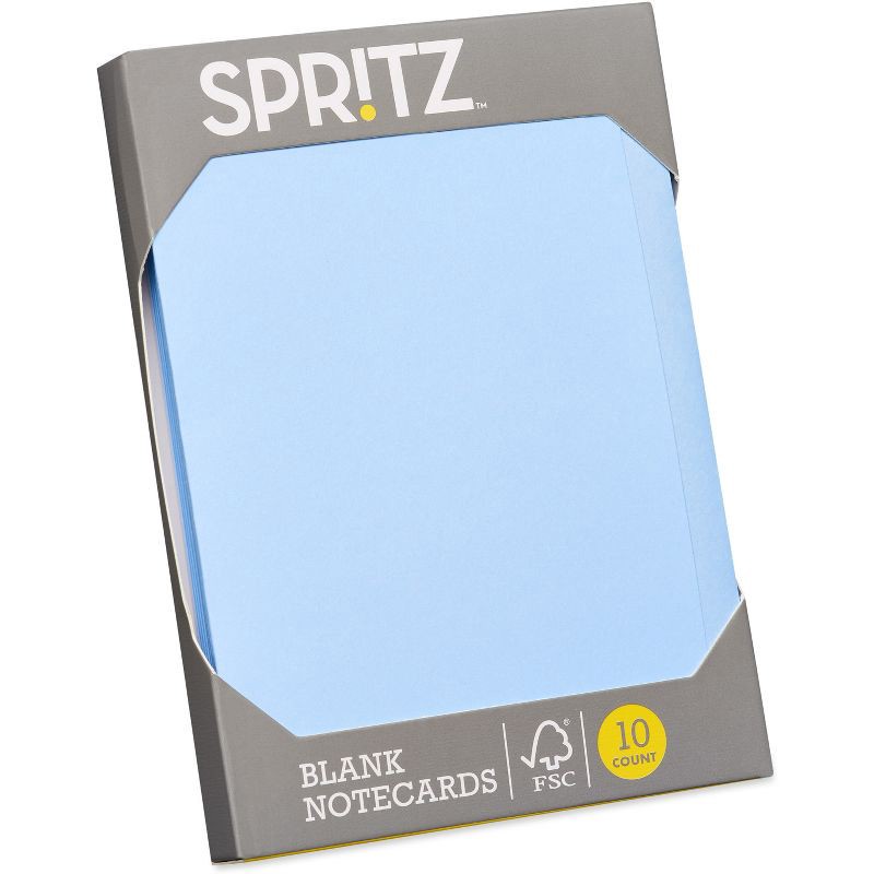 slide 2 of 4, 10ct Blank Stationery Note Cards Solid Blue - Spritz™, 10 ct