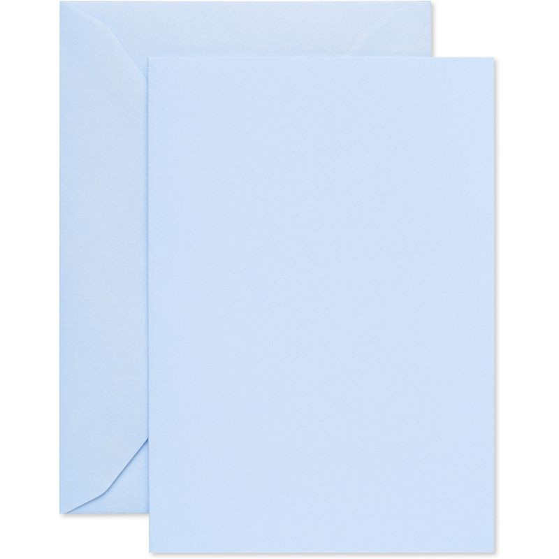 slide 1 of 4, 10ct Blank Stationery Note Cards Solid Blue - Spritz™, 10 ct