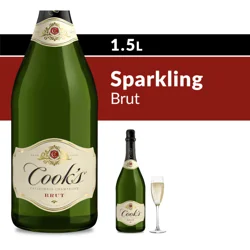 Cook's California Champagne Brut White Sparkling Wine, 1.5L Bottle
