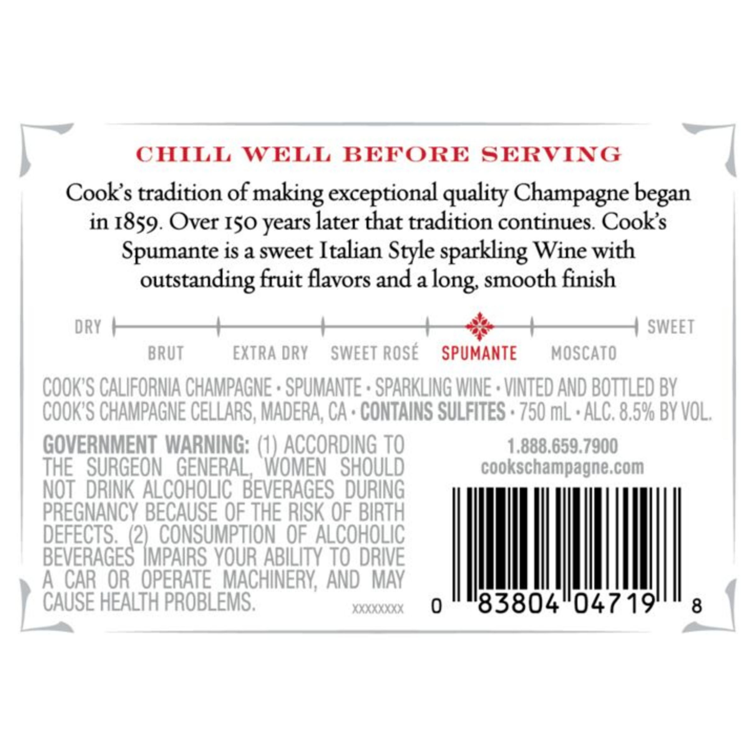 slide 2 of 7, Cook's California Champagne Spumante White Sparkling Wine, 750 ml