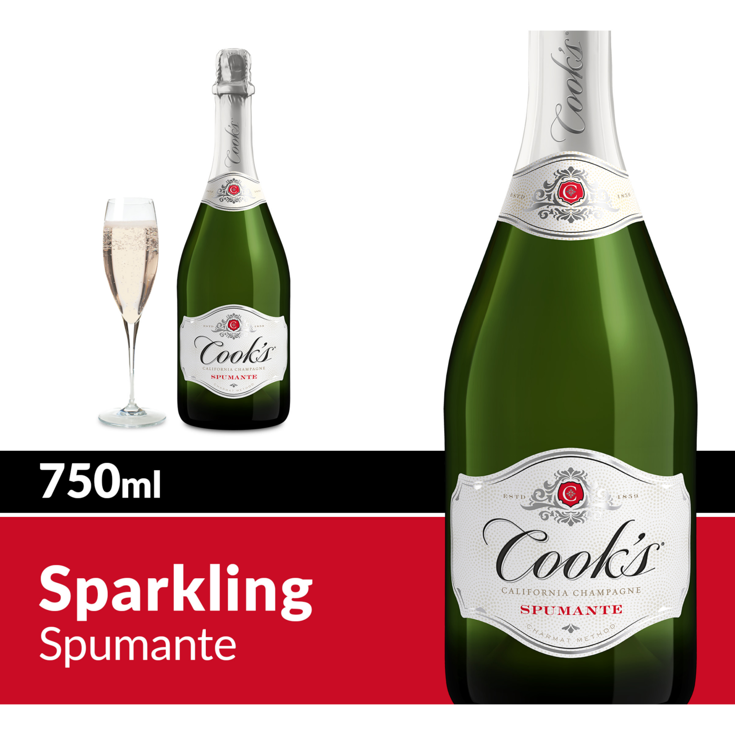 slide 4 of 7, Cook's California Champagne Spumante White Sparkling Wine, 750 ml