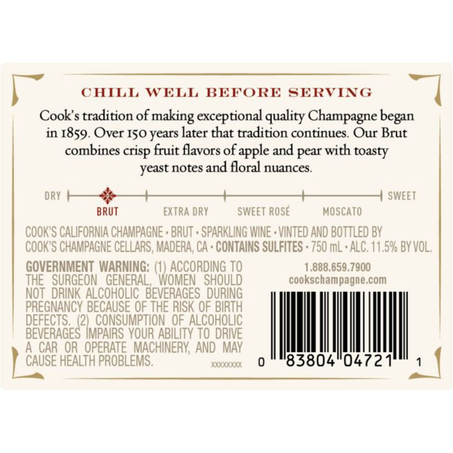 slide 2 of 7, Cook's California Champagne Brut White Sparkling Wine, 750 ml