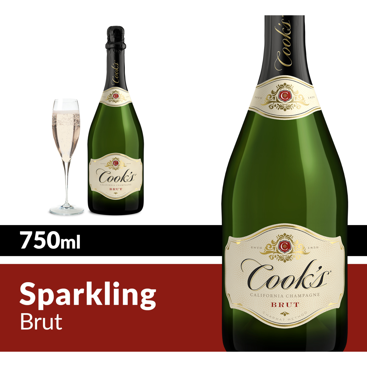 slide 4 of 7, Cook's California Champagne Brut White Sparkling Wine, 750 ml