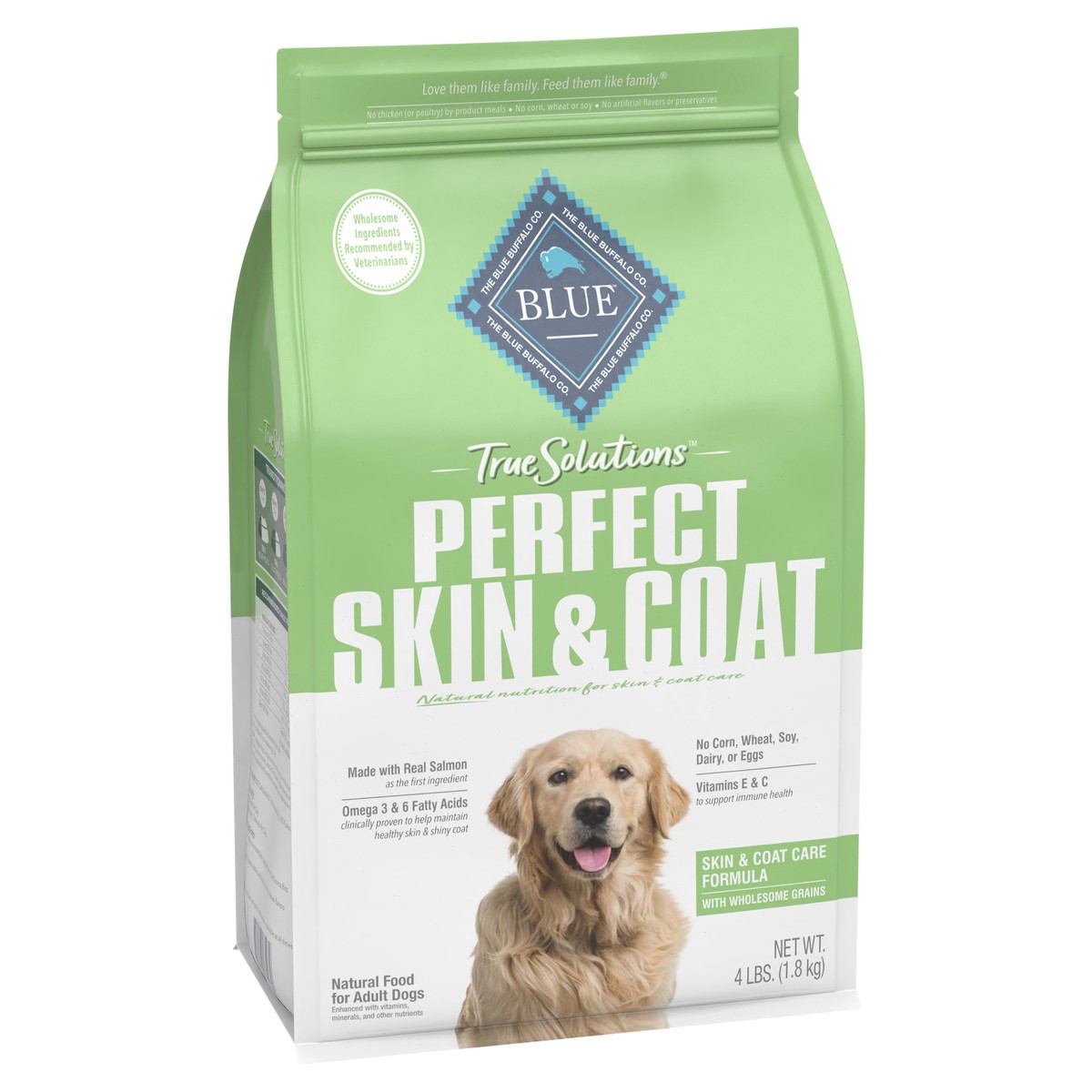 slide 4 of 9, BLUE Buffalo True Solutions Perfect Coat Skin & Coat Care Adult Dog, 4 lb