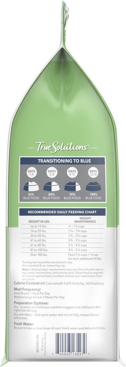 slide 3 of 9, BLUE Buffalo True Solutions Perfect Coat Skin & Coat Care Adult Dog, 4 lb