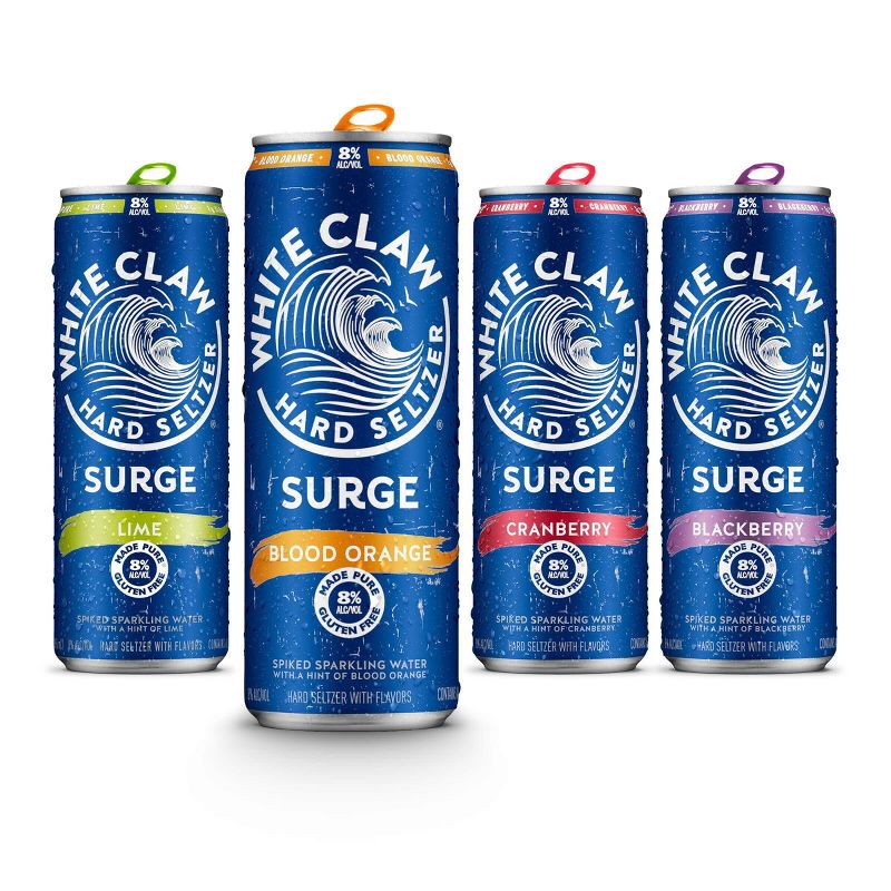 slide 3 of 6, White Claw Hard Seltzer White Claw SURGE Hard Seltzer Variety Pack - 12pk/12 fl oz Slim Cans, 12 ct; 12 fl oz