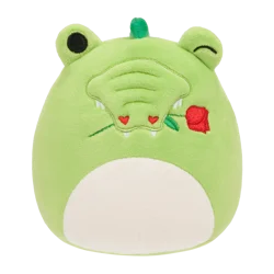 Squishmallows Alligator With Heart Nostrils and Rose in Mouth - Green