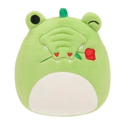 Squishmallows Alligator With Heart Nostrils and Rose in Mouth - Green