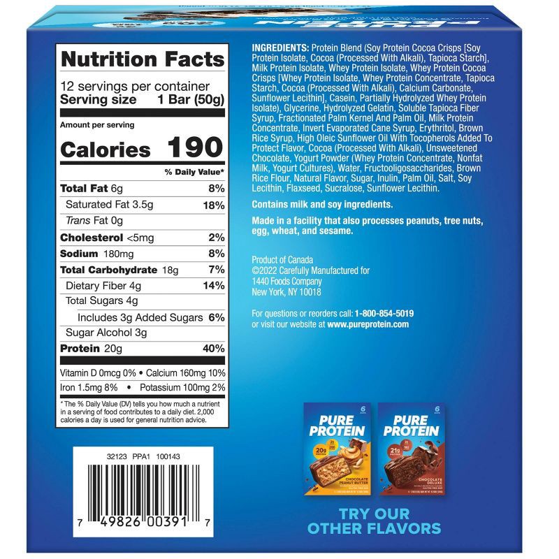 slide 5 of 6, Pure Protein Bar - Cookies & Cream - 12pk, 12 ct