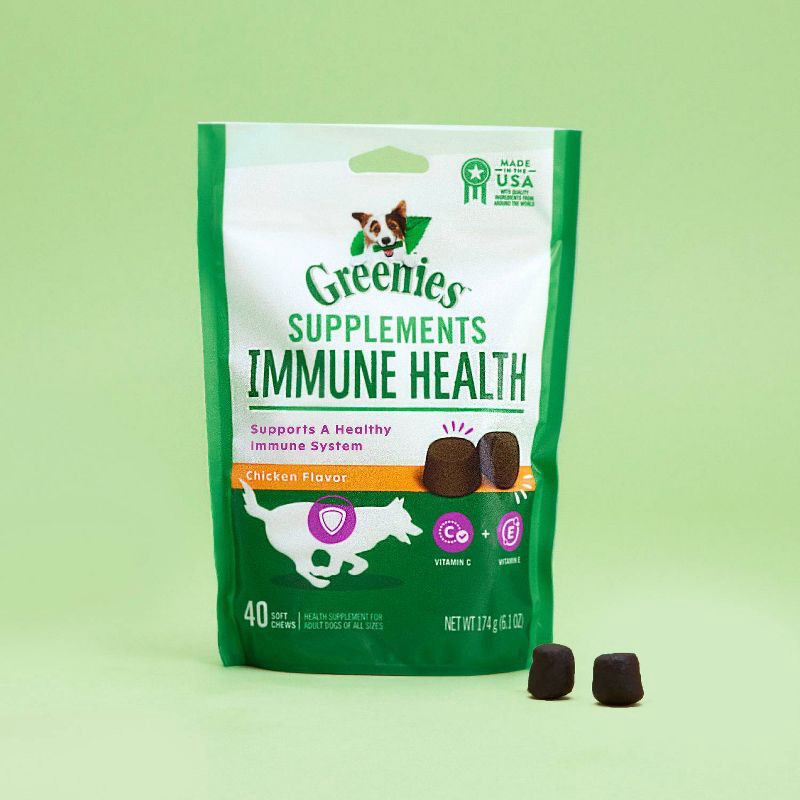 slide 6 of 6, Greenies Immune Health Supplements for Adult & Senior Dogs - Chicken - 40ct, 40 ct