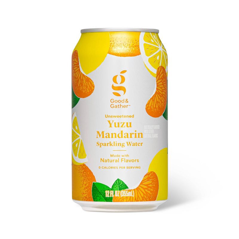 slide 2 of 3, Yuzu Mandarin Sparkling Water - 8pk/12 fl oz Cans - Good & Gather™, 8 ct; 12 fl oz