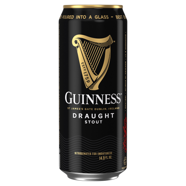 slide 5 of 29, Guinness Draught Stout Import Beer, 14.9 fl oz, 4 Pack Cans, 4.1% ABV, 14.90 fl oz