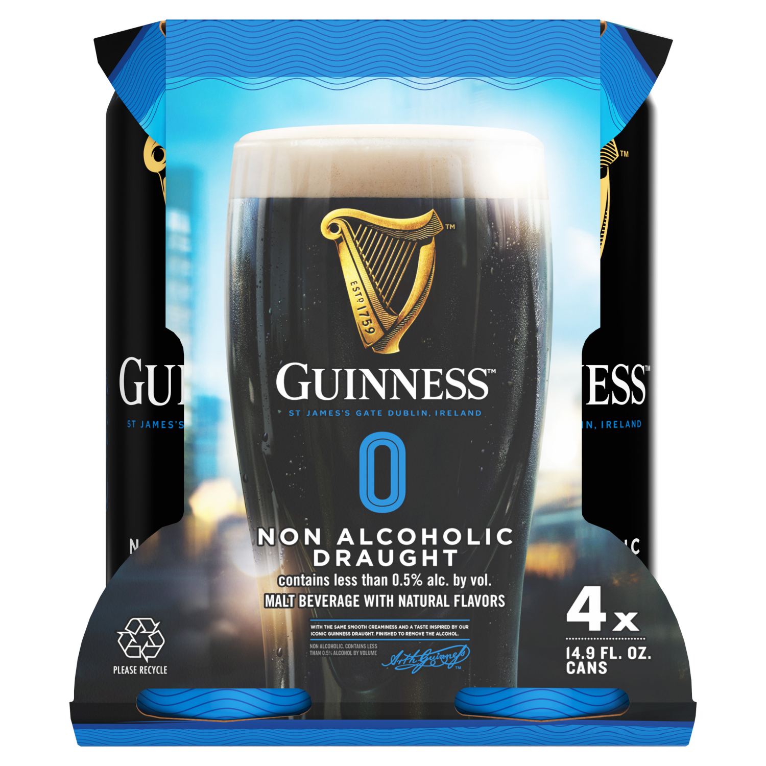 slide 3 of 8, Guinness Non Alcoholic Draught Beer 4 - 14.9 fl oz Cans, 4 ct; 14.9 oz