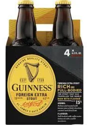 Guinness Foreign Extra Stout Beer 4 ea