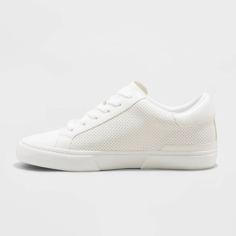 slide 2 of 10, Women's Maddison Sneakers with Memory Foam Insole - A New Day™ White 9: Lace Up, Faux Leather, Textured Outsole, 1 ct