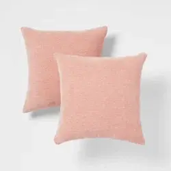 2pk Chenille Square Throw Pillows Pink - Threshold™