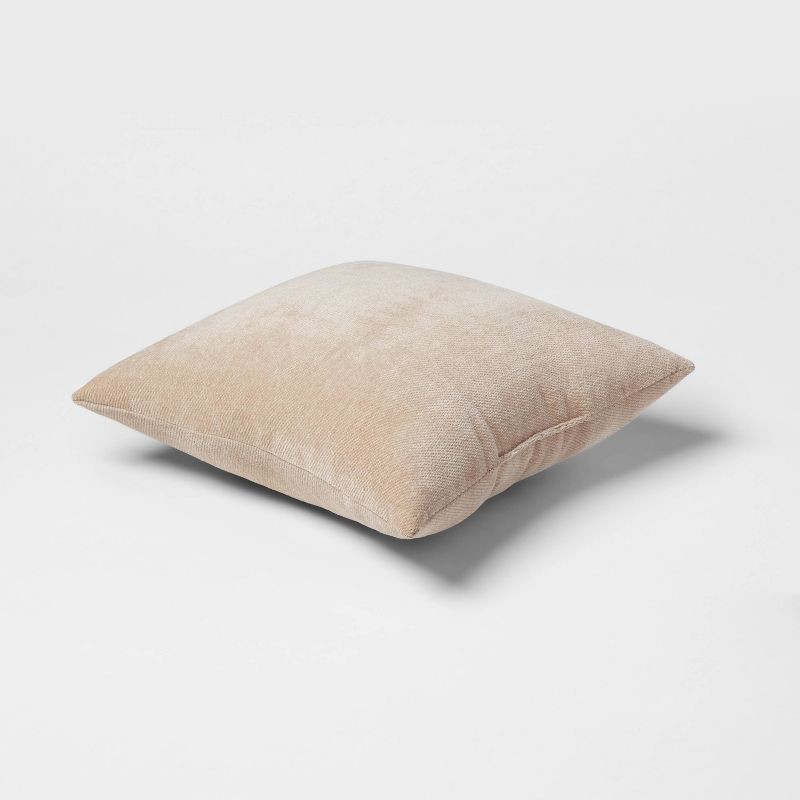 slide 3 of 4, 2pk Chenille Square Throw Pillows Neutral - Threshold™, 2 ct