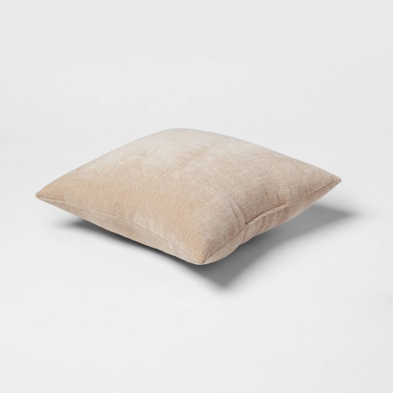 slide 3 of 4, 2pk Chenille Square Throw Pillows Neutral: Soft, Indoor Decorative Cushions - Threshold™, 2 ct