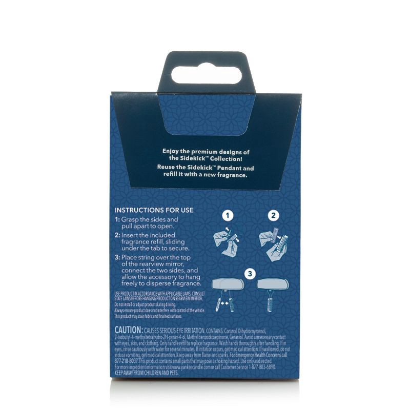 slide 3 of 5, Yankee Candle Sidekick Car Air Freshener Pendant Starter Kit Midsummer's Night: Adjustable Fragrance, Sage & Cedar Scents, 1 ct