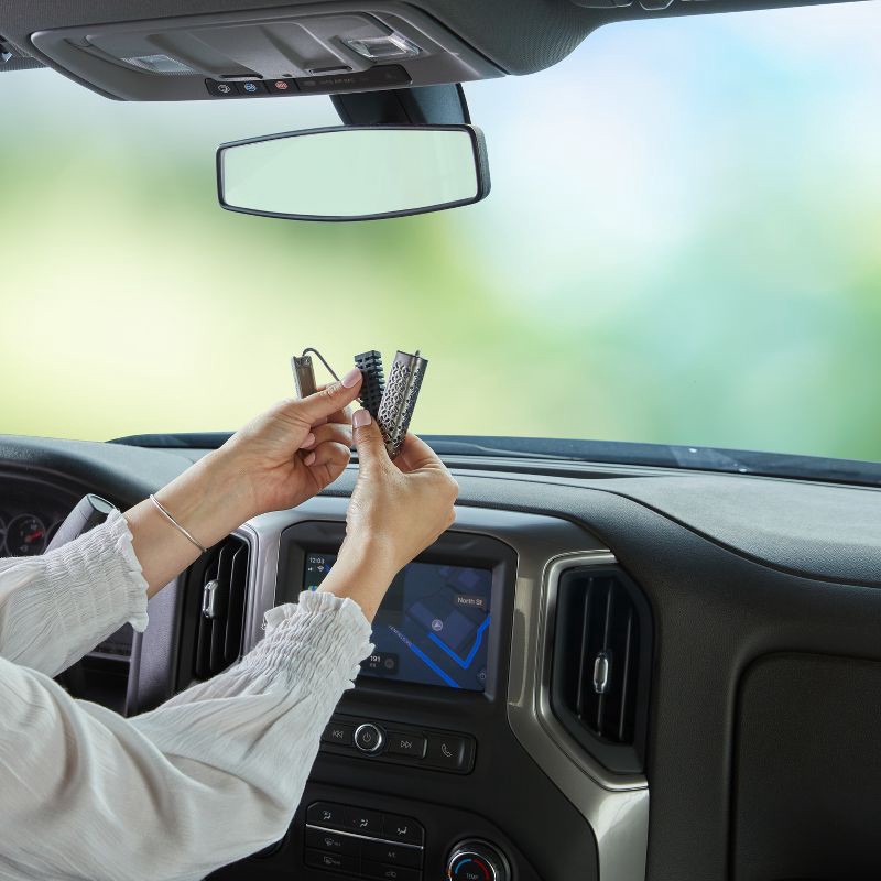 slide 5 of 5, Yankee Candle Sidekick Car Air Freshener Pendant Starter Kit Midsummer's Night: Adjustable Fragrance, Sage & Cedar Scents, 1 ct