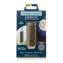 Yankee Candle Sidekick Car Air Freshener Pendant Starter Kit Midsummer's Night: Adjustable Fragrance, Sage & Cedar Scents
