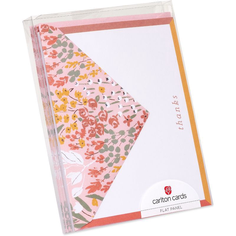 slide 4 of 4, Carlton Cards 10ct Thank You Note Cards with Border Floral, 10 ct