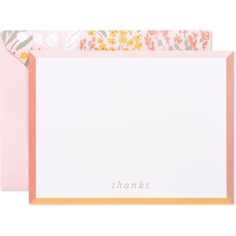 slide 1 of 4, Carlton Cards 10ct Thank You Note Cards with Border Floral, 10 ct