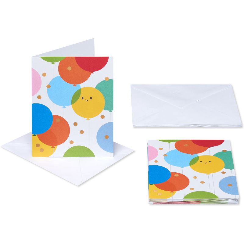 slide 2 of 4, American Greetings 10ct Birthday and All Occasion Blank Cards with Envelopes Balloon Designs, 10 ct