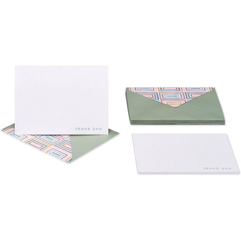 slide 3 of 4, Carlton Cards 10ct Thank You Note Card Blue Lettering, 10 ct