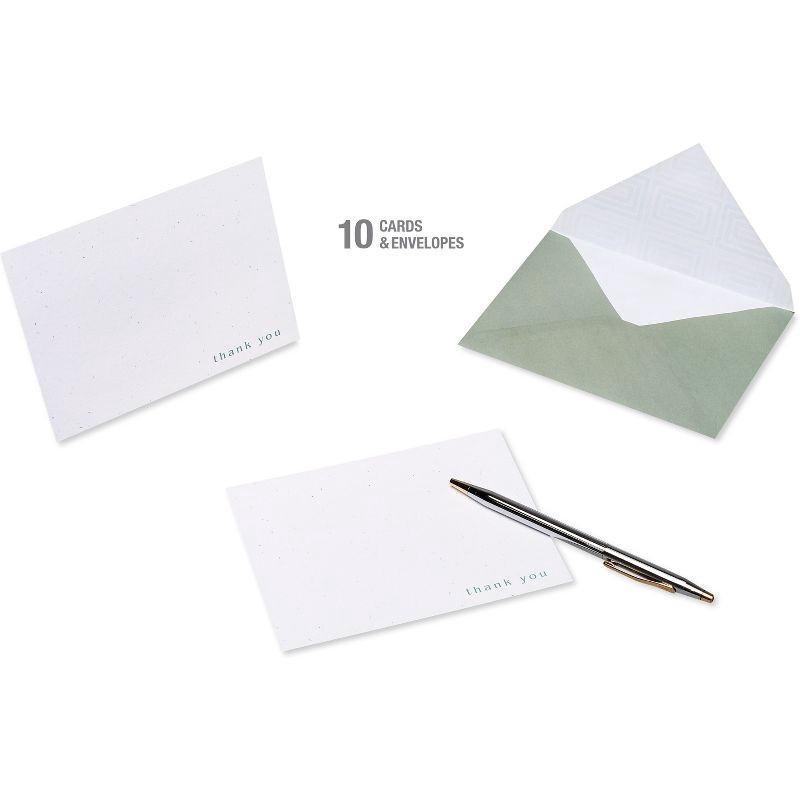 slide 4 of 4, Carlton Cards 10ct Thank You Note Card Blue Lettering, 10 ct