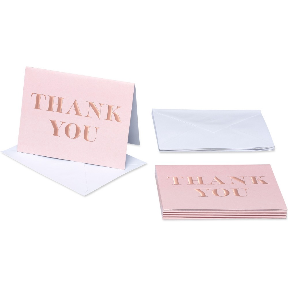 slide 4 of 4, Carlton Cards 10ct Thank You Cards Copper Lettering, 10 ct
