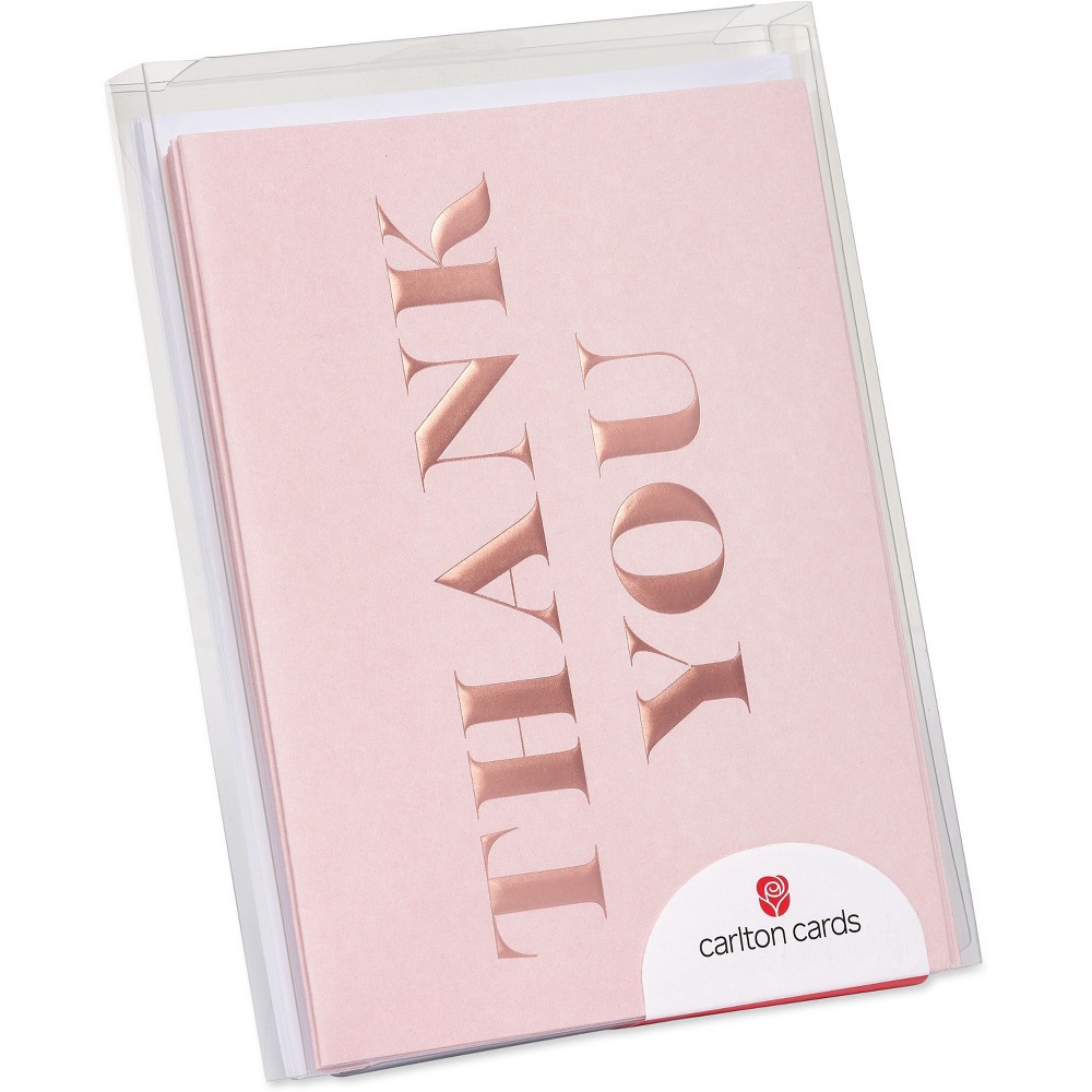 slide 3 of 4, Carlton Cards 10ct Thank You Cards Copper Lettering, 10 ct