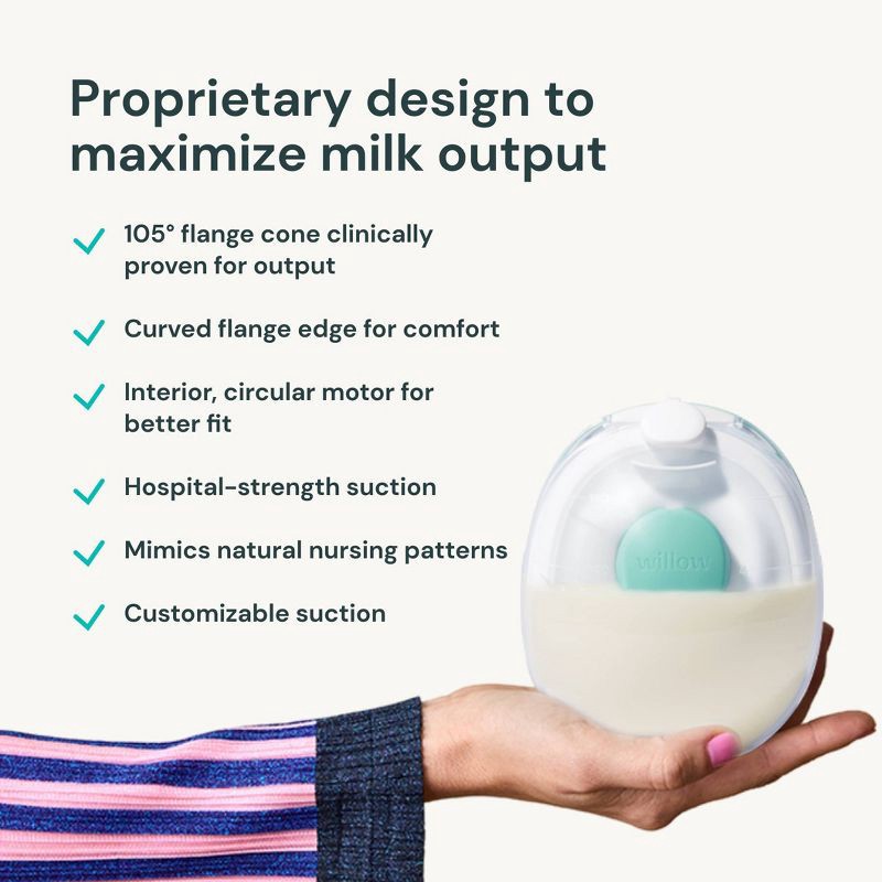 slide 3 of 10, WILLOW Go Wearable Double Electric Breast Pump Kit, 1 ct
